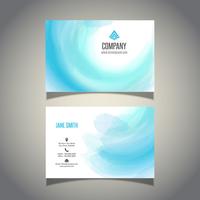 Watercolour wave business card vector