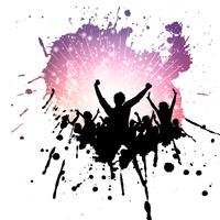 Grunge party crowd background vector
