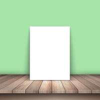 Blank picture on wooden table  vector