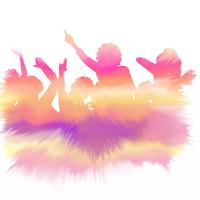 Watercolour party crowd  vector