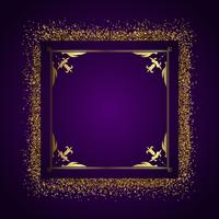 Decorative frame background with gold glitter vector