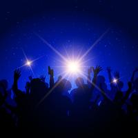 Party crowd on night sky background  vector