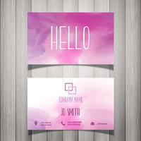 Business card with watercolour design vector