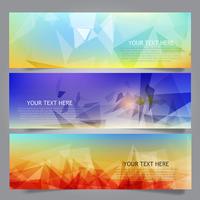 Abstract low poly banners vector