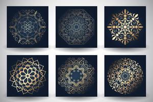 Decorative mandala style backgrounds vector