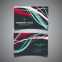 Business card template with flowing lines design vector