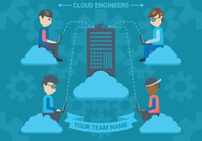 Cloud Engineers vector illustration