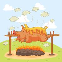 Barbeque Pig Roast Vector