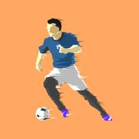 Dribbling Abstract Soccer Player Vector