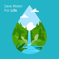 Save Water For Life Vector