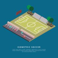 Ilustración isométrica del vector del fútbol