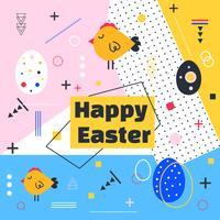 Trendy Memphis Easter Background vector