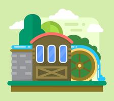 Old watermill vector