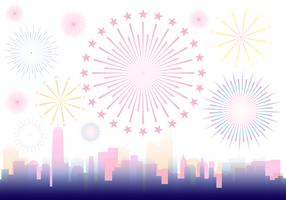 Fireworks Over A City Illustration vector