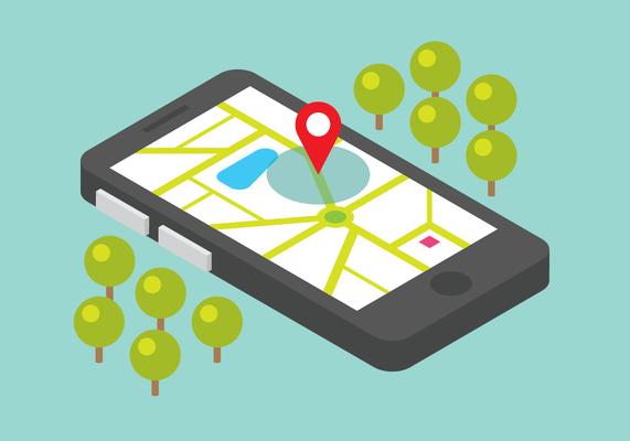 Mobile Map With Location Sign