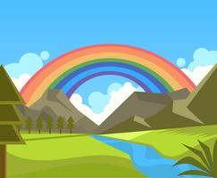 Rainbow Background in Nature Vector