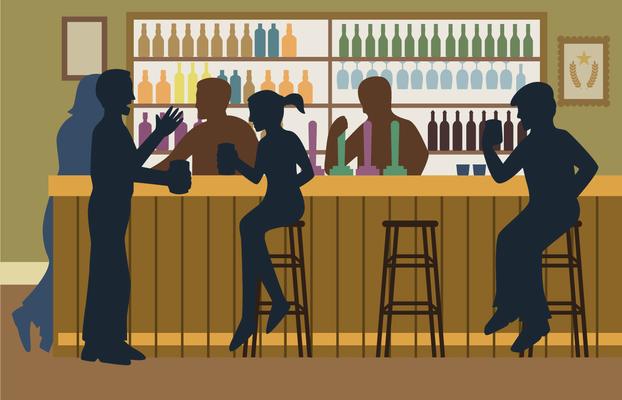 Crowded Bar Illustration