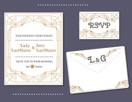 Art Deco Wedding Card Vector