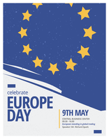 Cartel del día de Europa vector