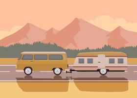 Road Trip Sunset vector