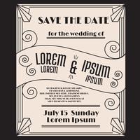 Art Deco Save The Date vector