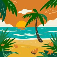 Tropical Landscape Beach vector