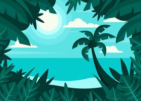 Paisaje de playa tropical vector