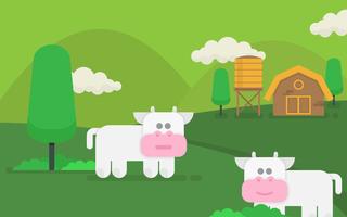 Cattle Illustration and Agriculture Farm vector