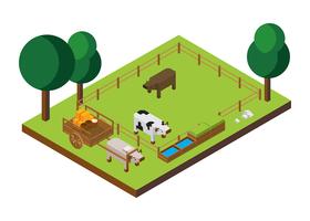 Cattles Isometric Vector