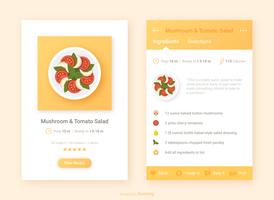 Recipe UI Design With Food App Icon Vector