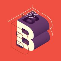 letter B typography vector