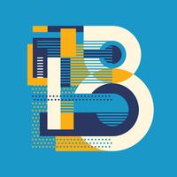 letter B typography vector
