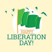 Feliz día de la liberación tarjeta de felicitación vector