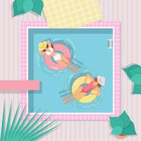 Vintage Swimming Pool Vector