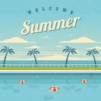 Vintage Swimming Pool vector