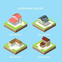 Listing Real Estate Isometric Vector