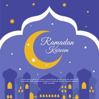 Night Ramadan Kareem Background Vector