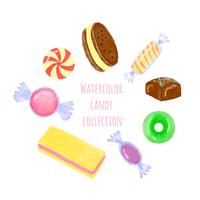 Colección de dulces de acuarela vector