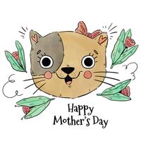 Cute Mom Cat To Mother's Day vector