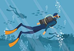 Scuba Diving Vector Illustration