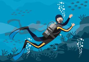 Scuba Diving Vector Illustration