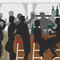 Crowded Bar Vector Illustration