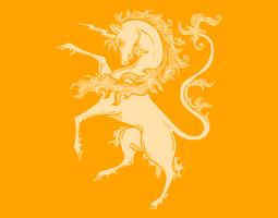 unicorn coat of arms vector