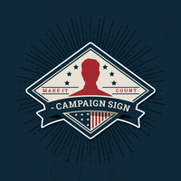 Campaign Sign Label vector