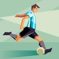 Argentina Soccer Players Vector Illustration
