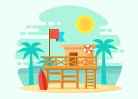 Wooden Lifeguard House Illustration vector