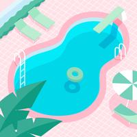 Vintage Swimming Pool Vector