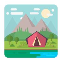 paisaje de camping plano vector