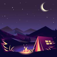 Camping nocturno vector