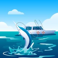 Deep Sea Fishing Swordfish vector
